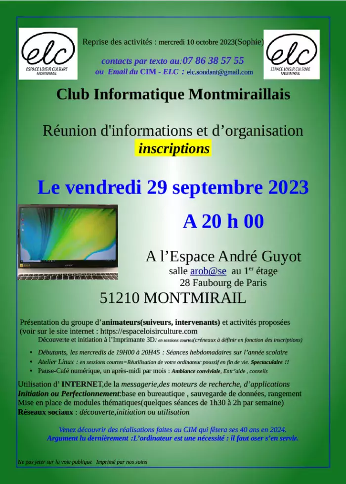 Réunion d'informations CIM 2023